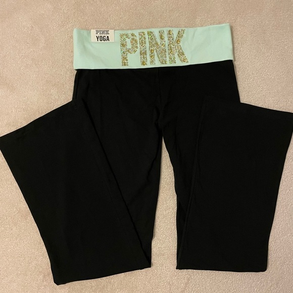 Vs. PINK Y2K foldover bling bootleg leggings-large NWT - Picture 1 of 8